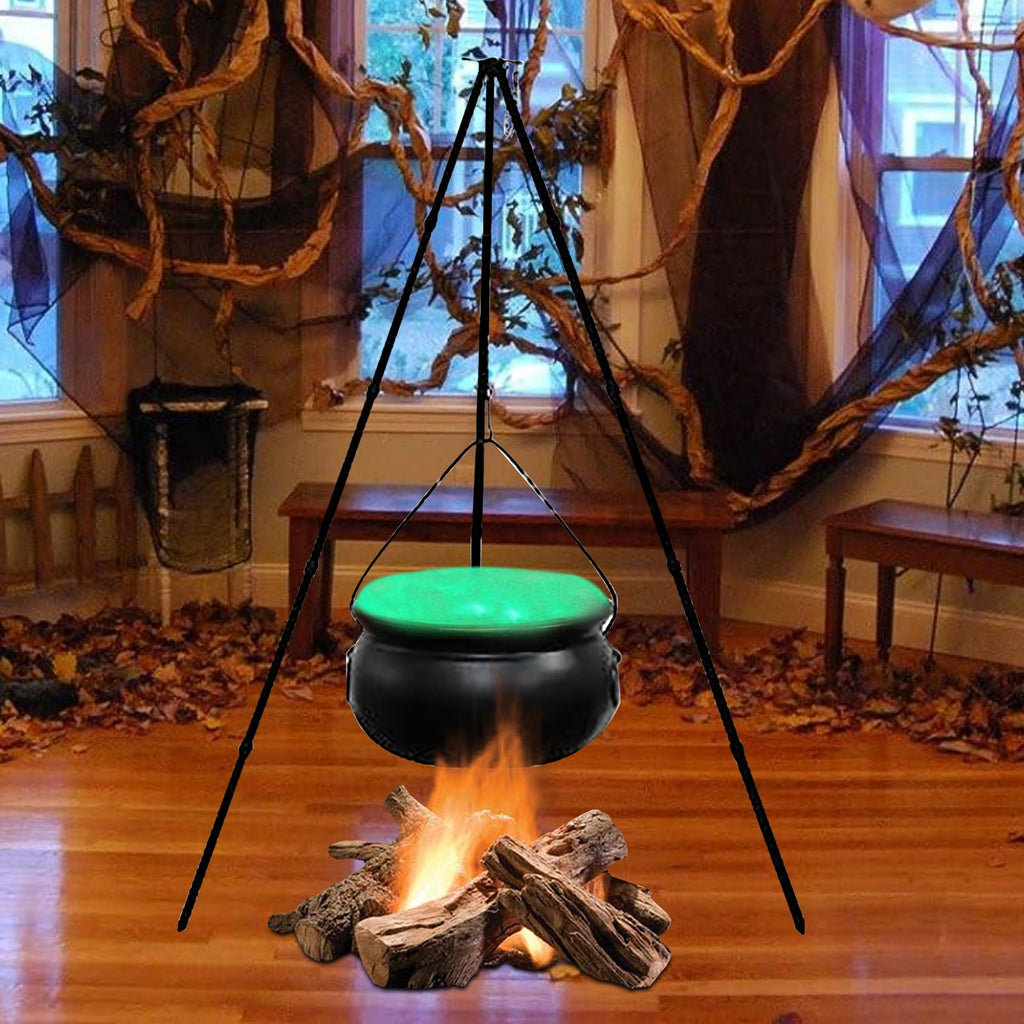 Muecwrye Halloween Decorations Outdoor, Halloween Clearance! Halloween Witches Cauldron with Lights, DIY Bubbling Cauldron Set Decor for Home Porch Outside, Halloween Party Supplies( Without Tripod)