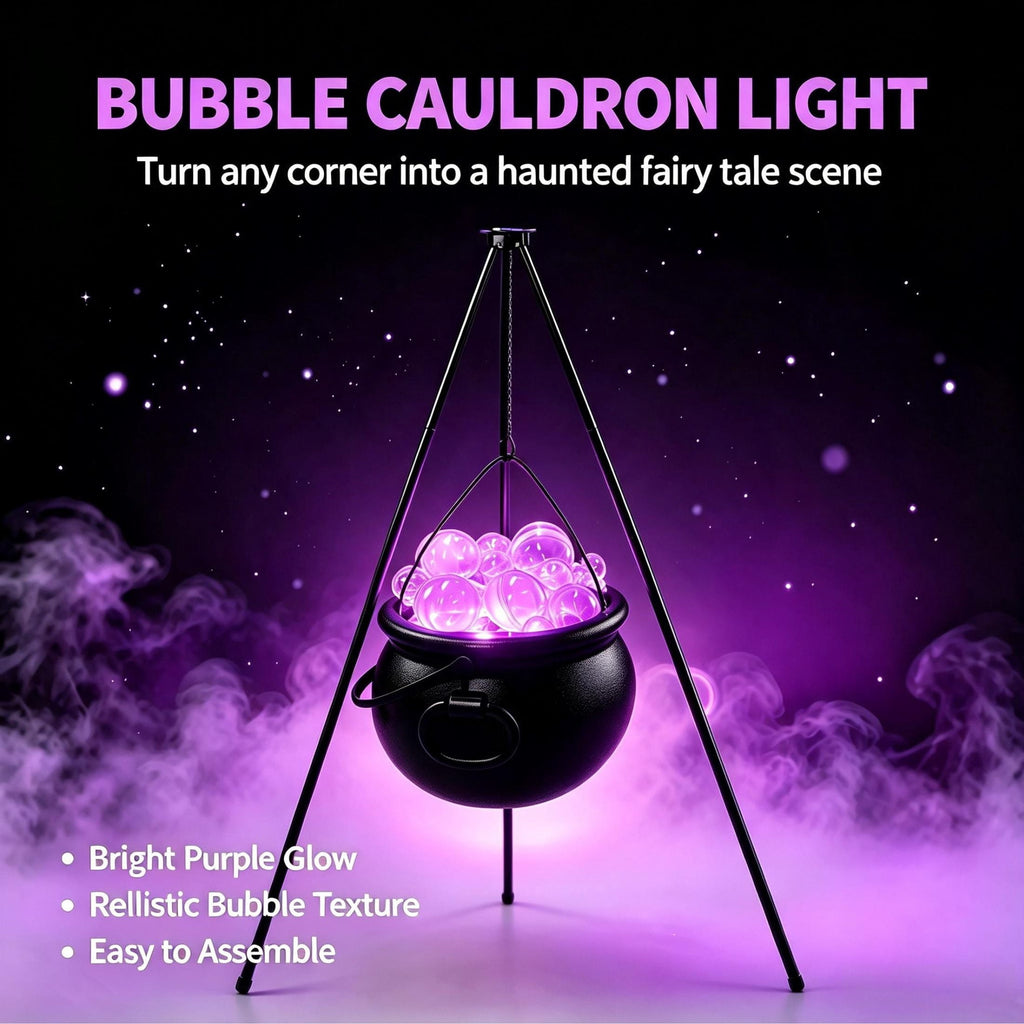 Muecwrye Halloween Decorations Outdoor, Halloween Clearance! Halloween Witches Cauldron with Lights, DIY Bubbling Cauldron Set Decor for Home Porch Outside, Halloween Party Supplies( Without Tripod)
