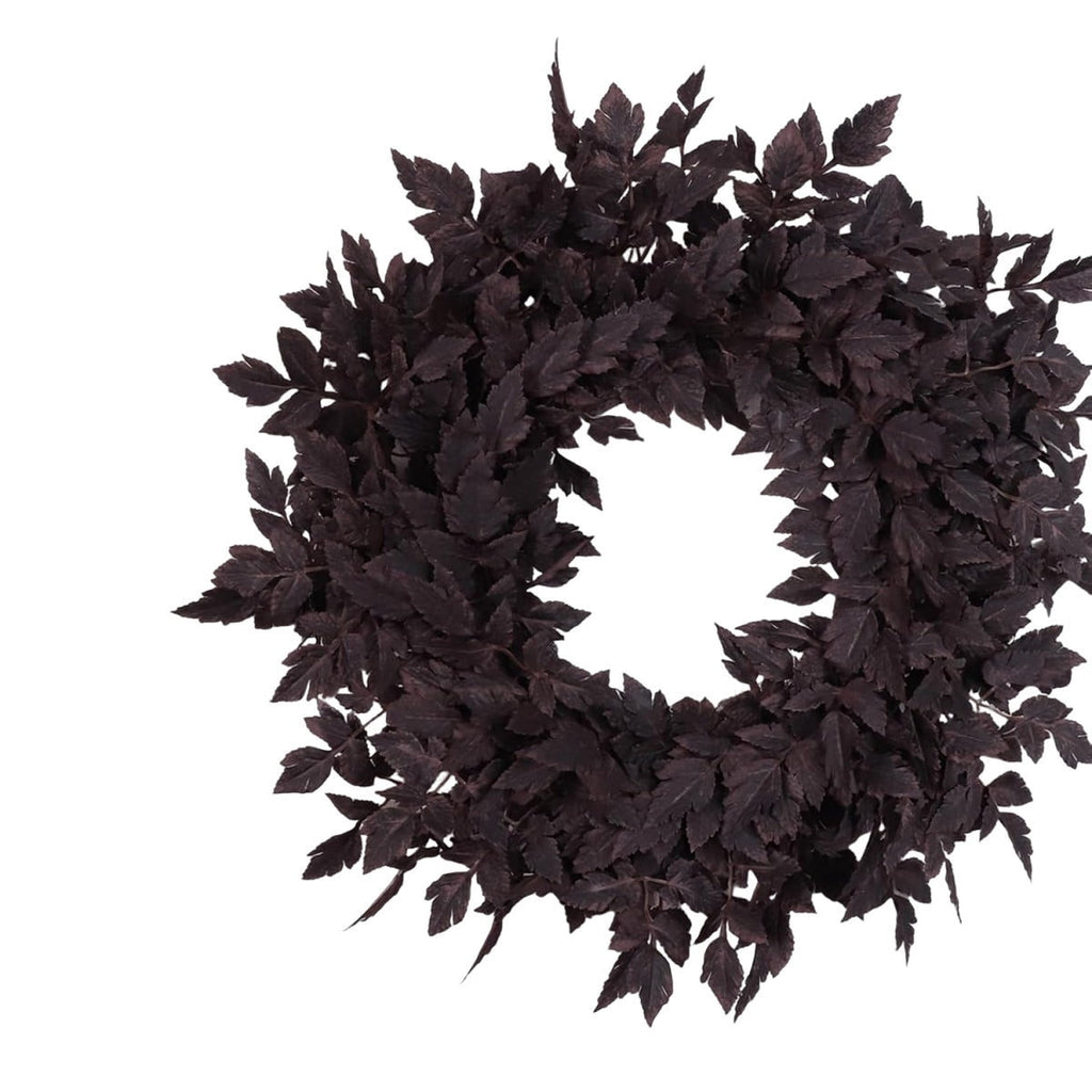 KOYPTL 24'' Artificial Forsythia Wreath Spring Summer Fall Winter Wreaths for Front Door Silk Leaves Wreath for Halloween Decorations Porch Wall Window Indoor Outdoor Home Decor (Black)