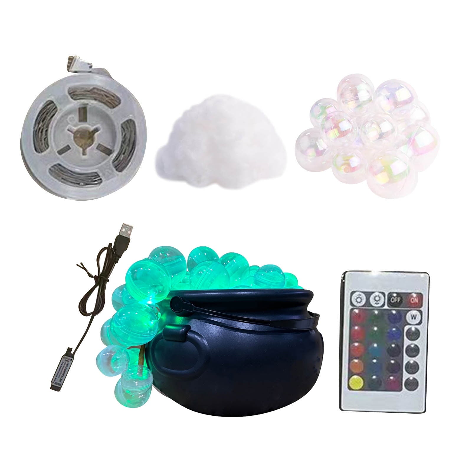 Muecwrye Halloween Decorations Outdoor, Halloween Clearance! Halloween Witches Cauldron with Lights, DIY Bubbling Cauldron Set Decor for Home Porch Outside, Halloween Party Supplies( Without Tripod)