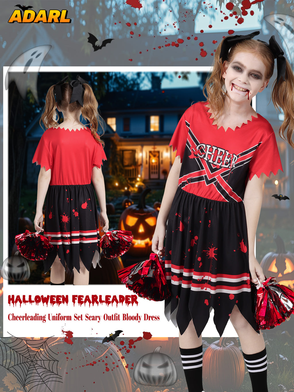 Little Girls Holiday Outfits Short Sleeve Tutu Skirt + Leggings + Arm Sleeves Set, Size 4-8 Years