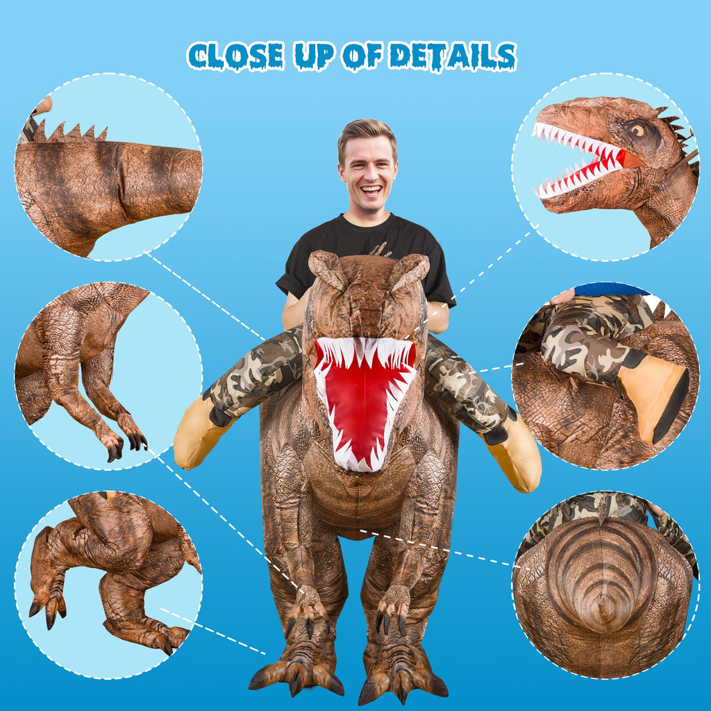 MAGOTAN Halloween Inflatable Dinosaur Costume Adult,Blow Up T Rex Suit Men Women, Halloween Adults Funny Blow Up Lightweight & Flexible for Cosplay, Parades