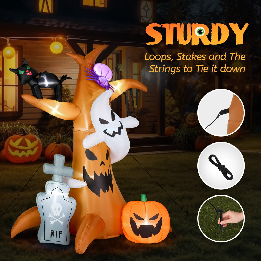 OverPatio 7.8' Halloween Inflatables Outdoor Halloween Decoration with 9pcs LED Lights