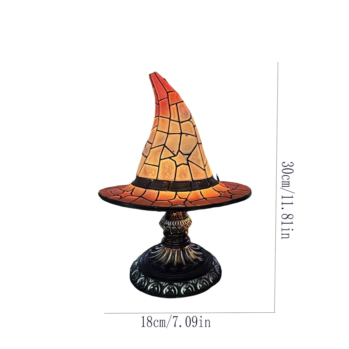 Halloween Decor Witch Hat Lamp, LED Halloween Night Light, Halloween Decorations Indoor, Witchy Decor for Shelf Mantel Table, Gothic Home Decoration
