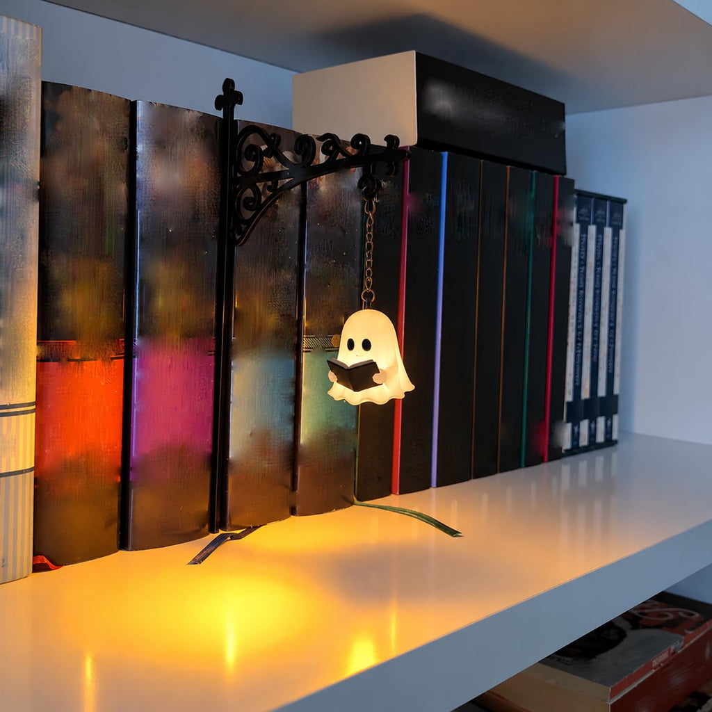 Halloween Ghost Library Lantern Decorative Bookshelf Lighting, Reading Book Shelf Lights for Study Reading Corner Home Library Gift for Book Lovers Bookworms