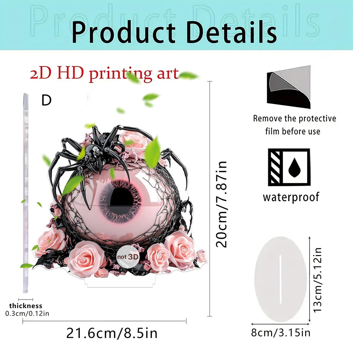 PEIBang Halloween Witch 2D Acrylic Decor,Halloween Tabletop Centerpiece for Living Room Home Party Decorations