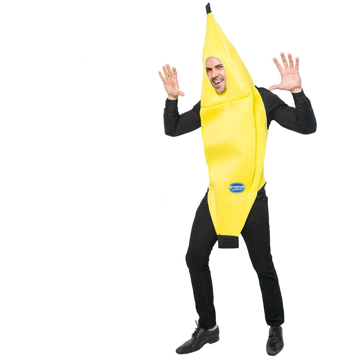 Joyfy Men's Banana Costume for Adult Funny Fruit Costume Banana Halloween Fancy-Dress Costume for Themed Party Cosplay
