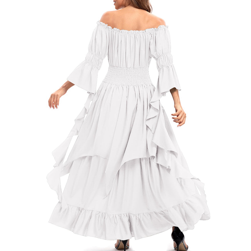 LYXSSBYX Maxi Dresses for Women Women's Long Sleeve Neck Dress Floor Length Cosplay Dress Plus Size Dress