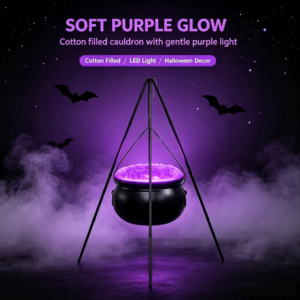 Muecwrye Halloween Decorations Outdoor, Halloween Clearance! Halloween Witches Cauldron with Lights, DIY Bubbling Cauldron Set Decor for Home Porch Outside, Halloween Party Supplies( Without Tripod)