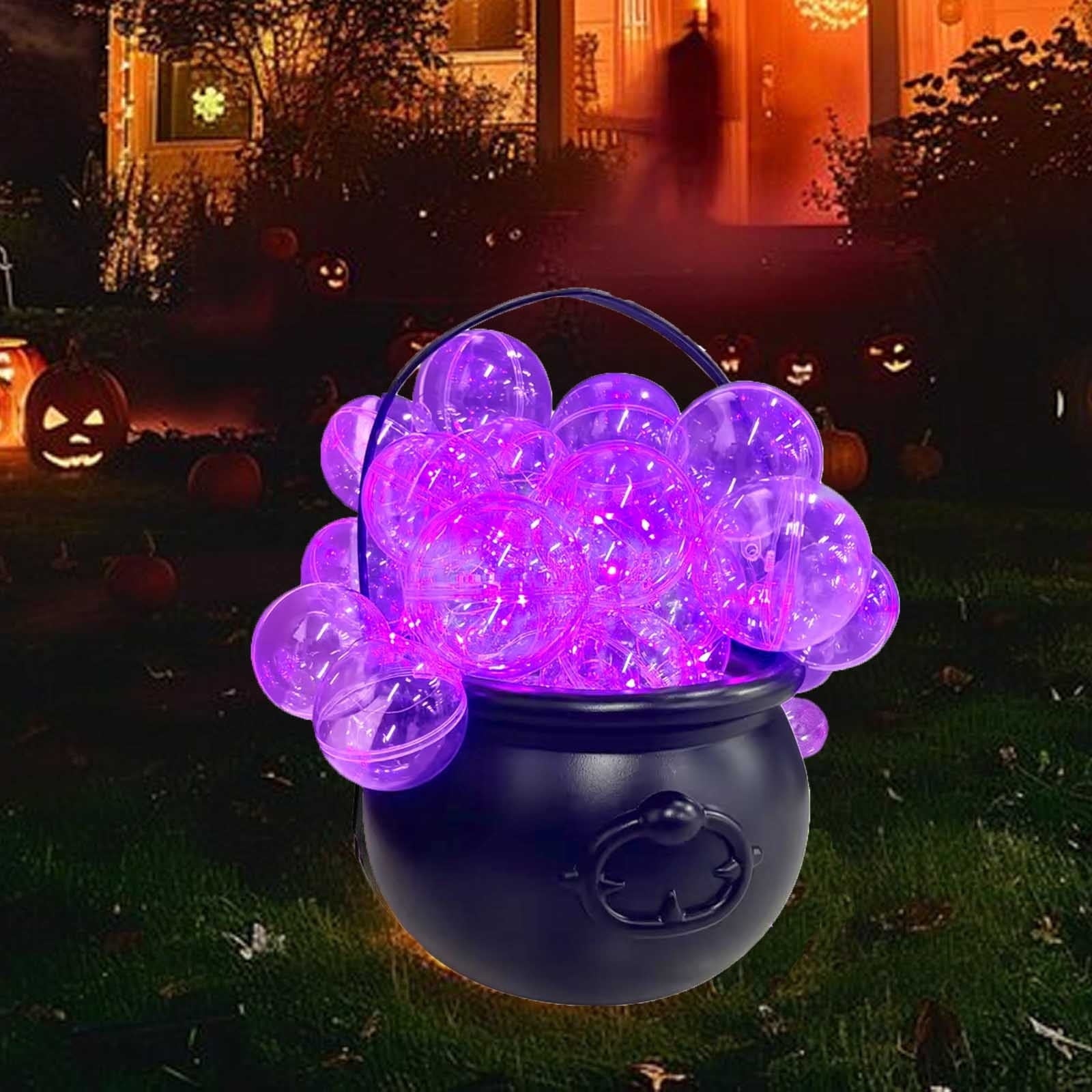 Muecwrye Halloween Decorations Outdoor, Halloween Clearance! Halloween Witches Cauldron with Lights, DIY Bubbling Cauldron Set Decor for Home Porch Outside, Halloween Party Supplies( Without Tripod)