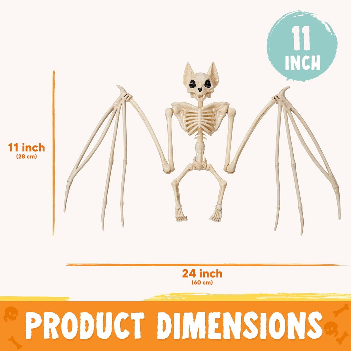 Joyfy 2 Pcs Duck Skeleton Halloween Decoration,4.5 Inch Posable Plastic Animals Halloween Skeleton for Indoor Outdoor Halloween Decorations,Haunted House Party Props