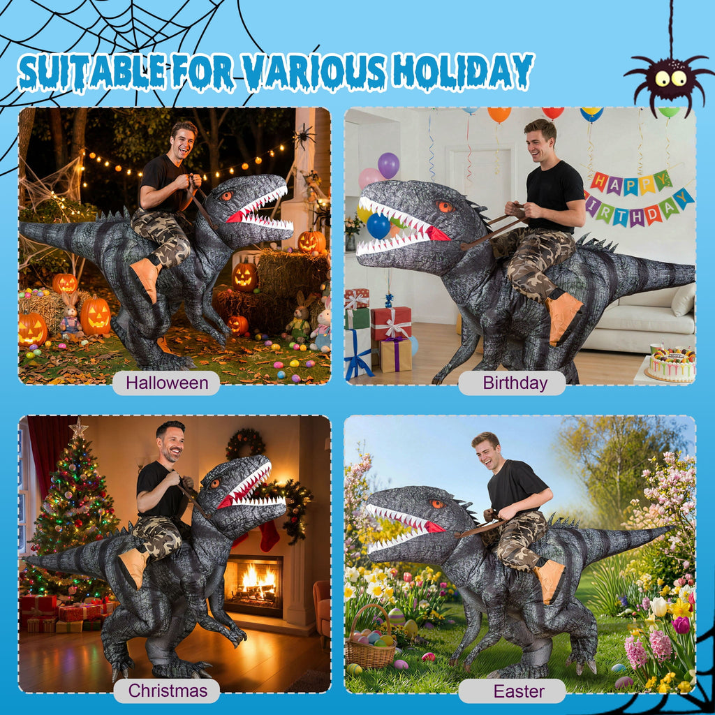MAGOTAN Halloween Inflatable Dinosaur Costume Adult,Blow Up T Rex Suit Men Women, Halloween Adults Funny Blow Up Lightweight & Flexible for Cosplay, Parades