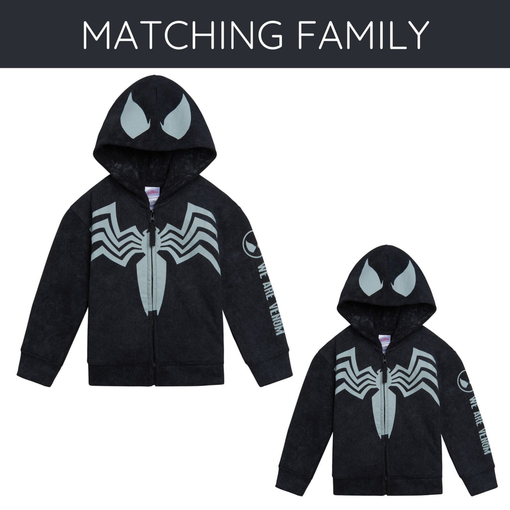 Marvel Spider-Man Little Boys' Cosplay Fleece Zip-Up Hoodie Miles Morales Black