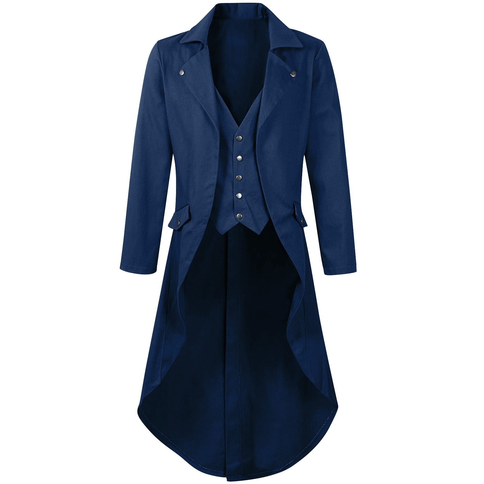 QATAINLAV Men's Vintage Steampunk Gothic Victorian Jacket Medieval Renaissance Pirate Frock Coat Formal Tuxedo Halloween Costumes Birthday Gifts Coffee S