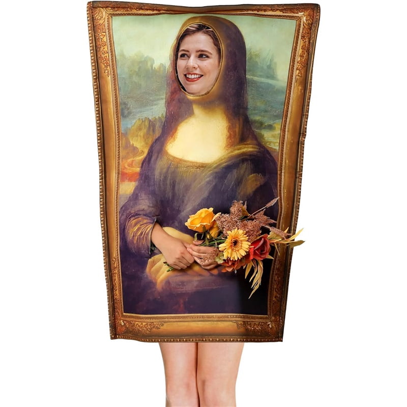 Ebaokuup Halloween Famous Paintings Costume- Cosplay Funny Mural Costume Adult Men Women- Creative Halloween Dress Up Outfits with Hollowed Out Head & Hands for Halloween Party Stage Performance