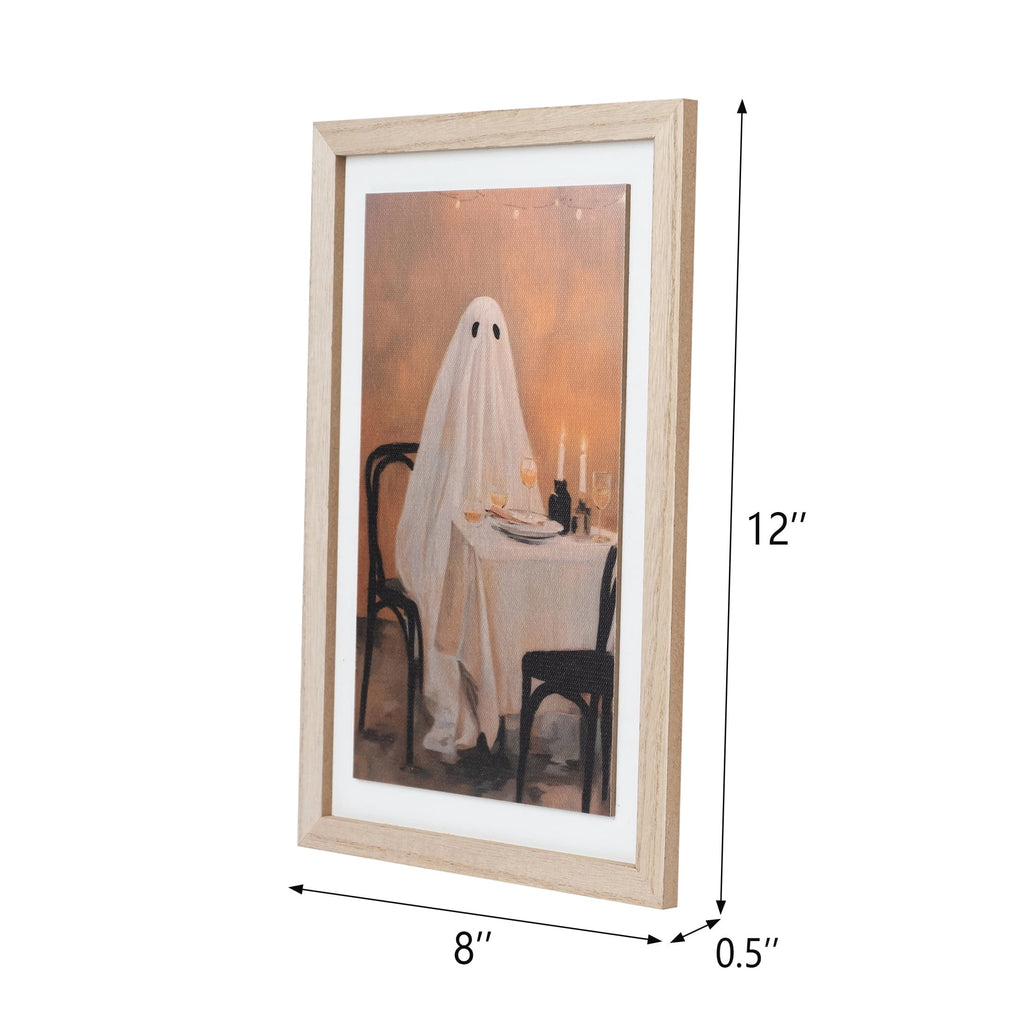 Ghostly Dinner Framed Wall Art, Multicolor, 8" x 12", Halloween by Way To Celebrate