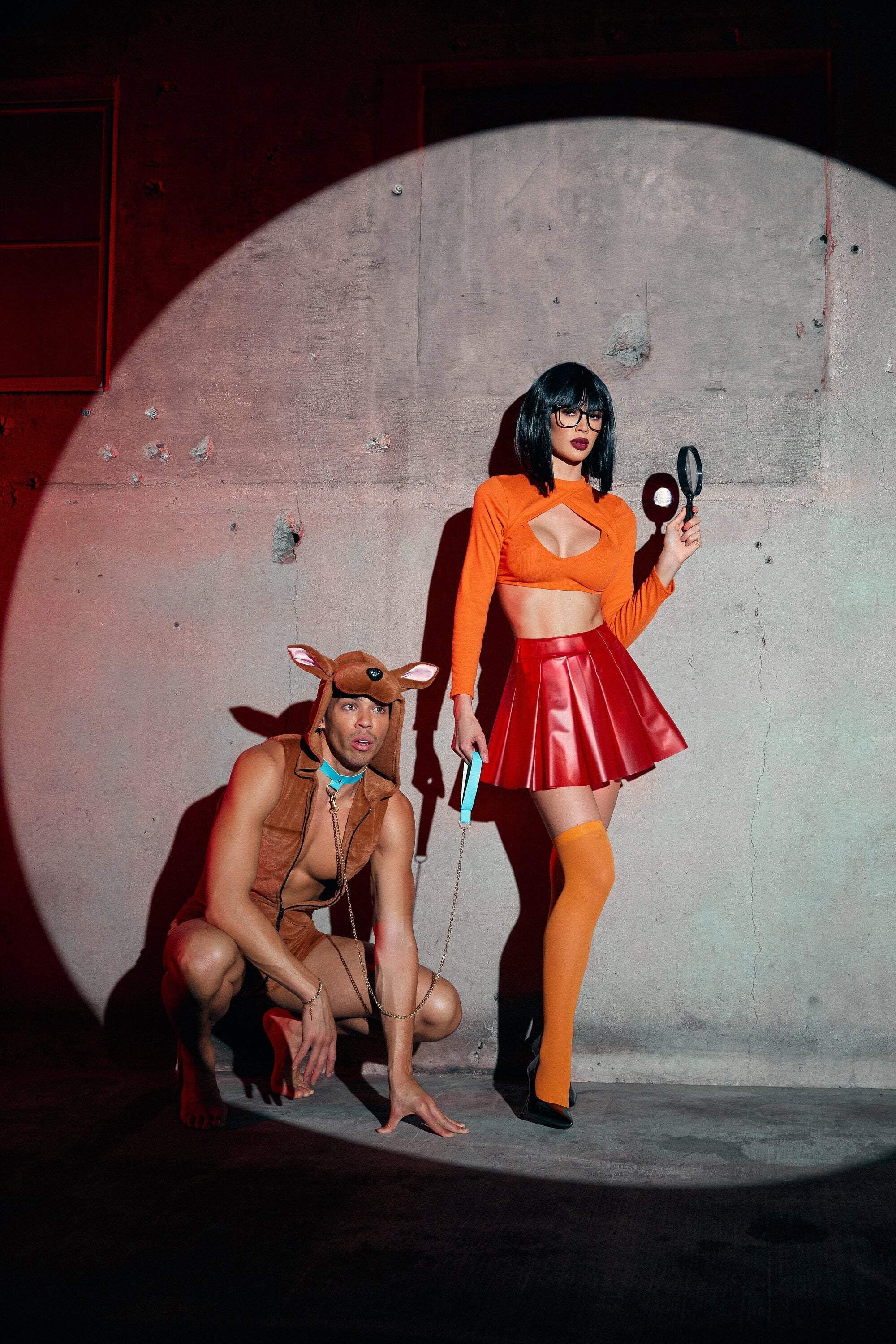Mystery Pup 2pc Scooby Inspired Cosplay Men's Halloween Costume