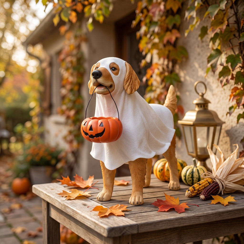Halloween Ghost Decor 10", Witch Ghost Figurine for Porch Table, 1 Pack