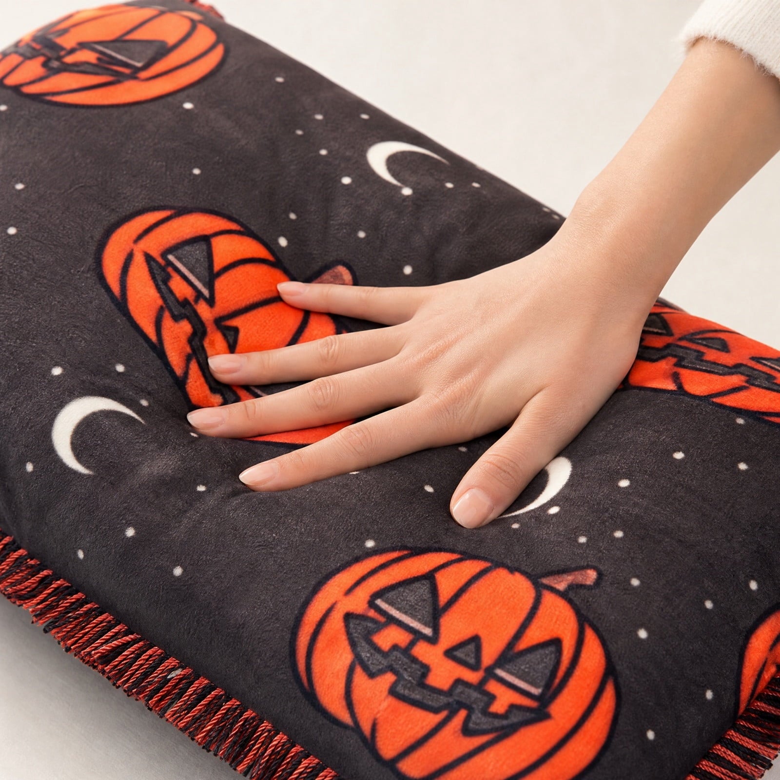 Halloween Ghost Reading Book Throw Pillow Cover, Spooky Library Bookshelf Skull Candlestick Decorative Pillowcase, Retro Halloween Cushion Cover