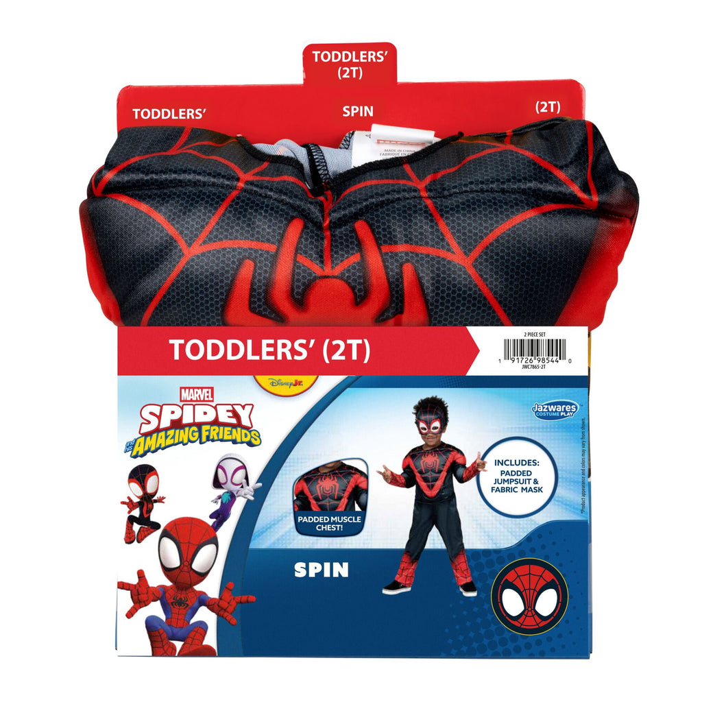 Marvel's Miles Morales Halloween Costume for Toddler, Size 3-4T, by Jazwares