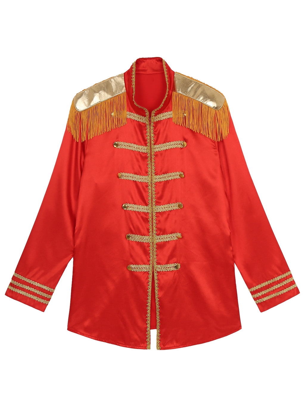 Eandarui Men's Halloween SGT Sergeant Pepper Costume Jacket Fancy Dress Hippie Music Star 1960s Shirt Red M