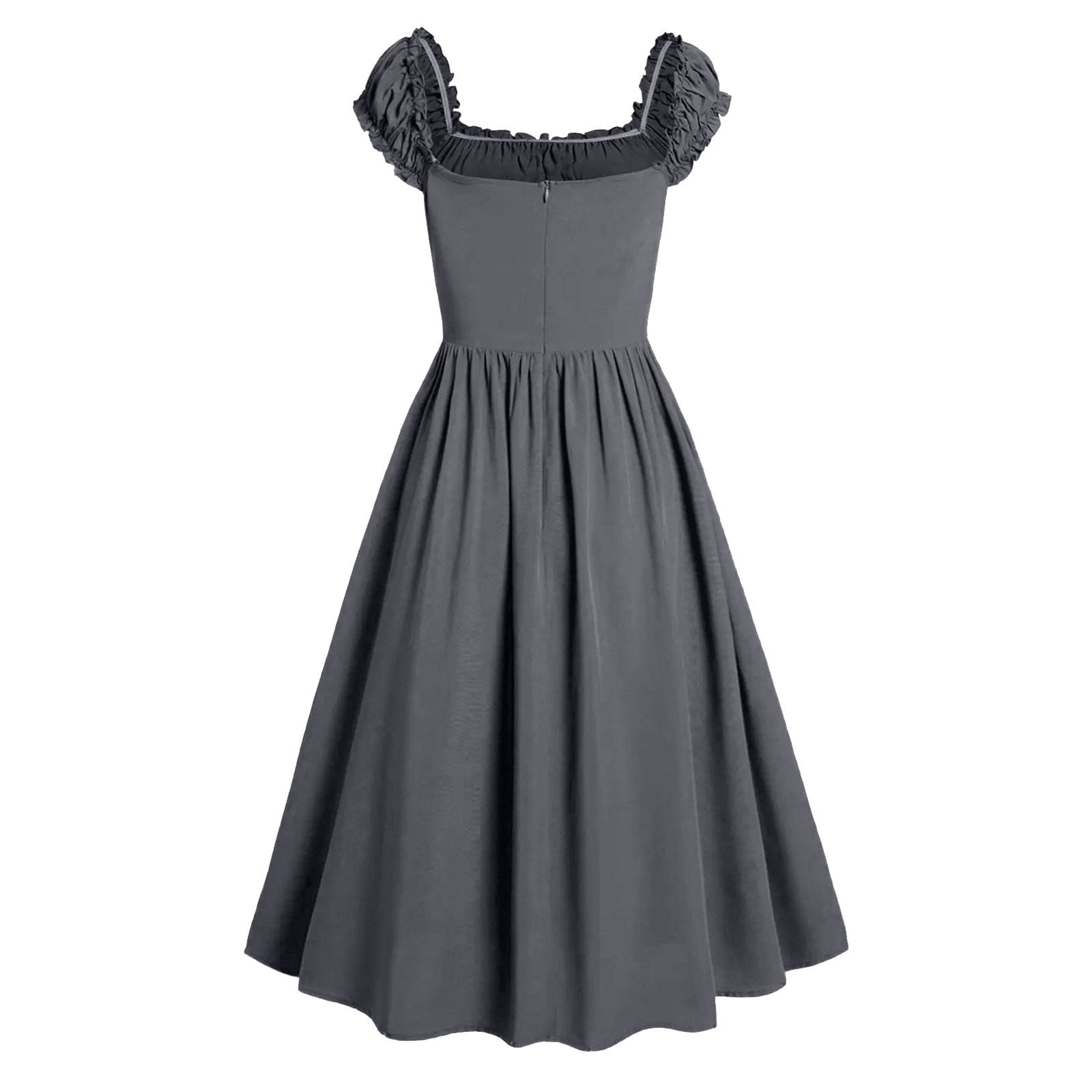Jsaierl Womens Vintage Medieval Dress Renaissance Pleated Dress with Corset Patchwork Ball Gown Sleeveless Lace Up Midi Dresses