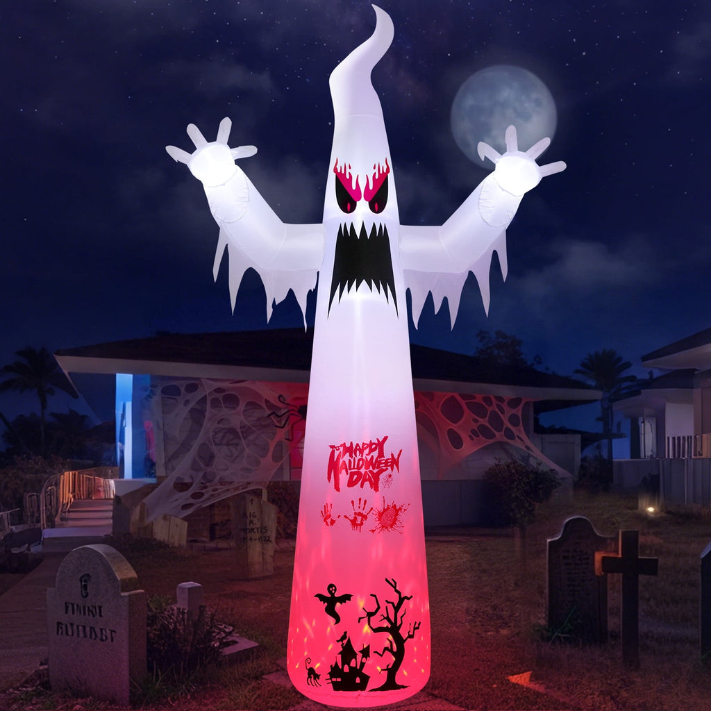 Ayieyill 8.5FT Halloween Inflatables Pumpkin Ghost Family with Built-in LED Lights, Halloween Blow up Yard Decorations