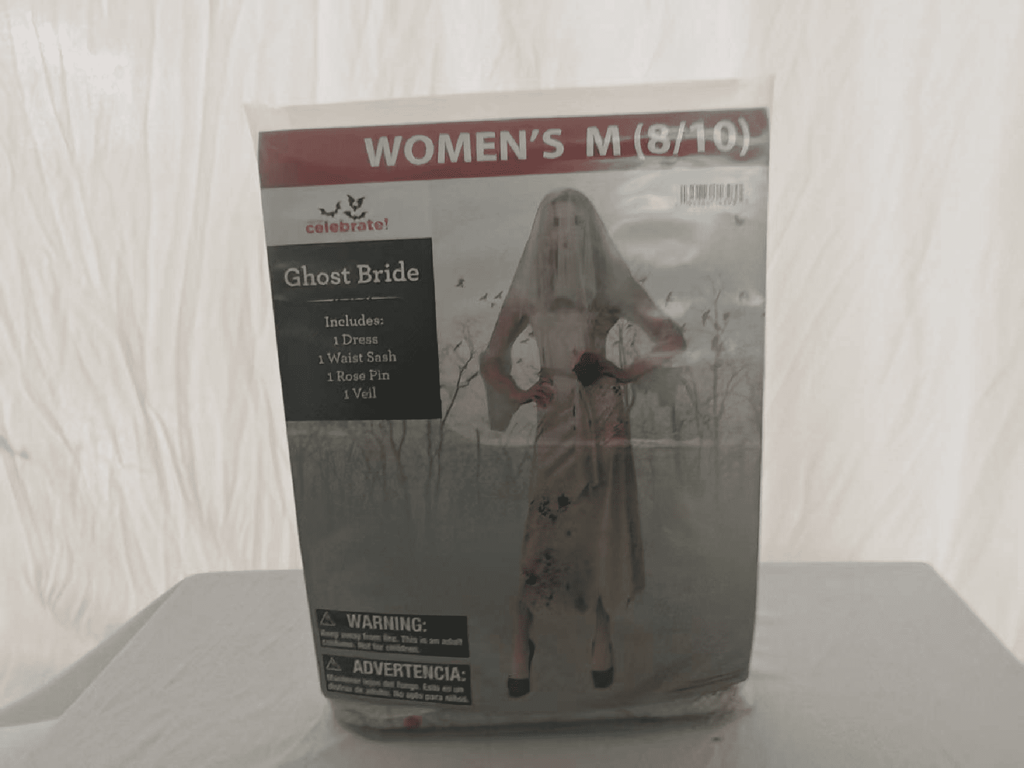 Ghost Bride Halloween Costume for Adults, Women's Size L (12/14), by Way to Celebrate