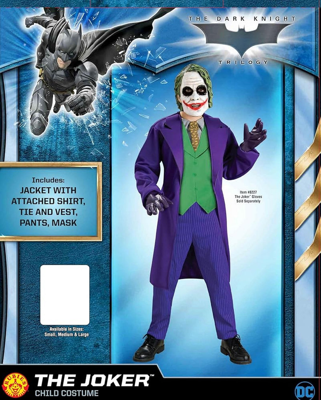 The Dark Knight Joker Deluxe Costume for Kids by Rubies, Boys Medium
