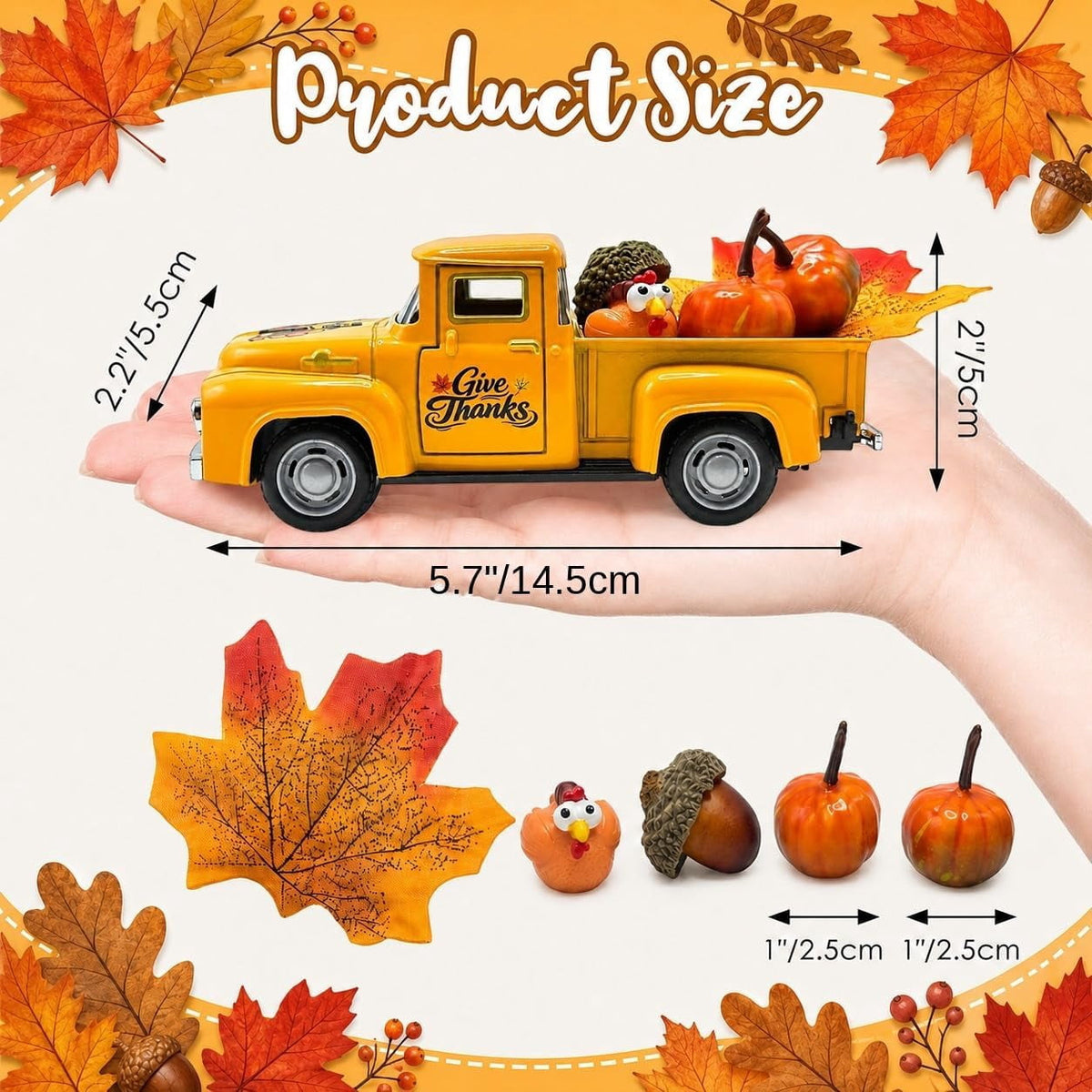 Molumo Halloween Truck Decor - Vintage Pink Pickup Truck with Ghost and Pumpkin Figurines for Halloween Home Tiered Tray Holiday Party Decoration