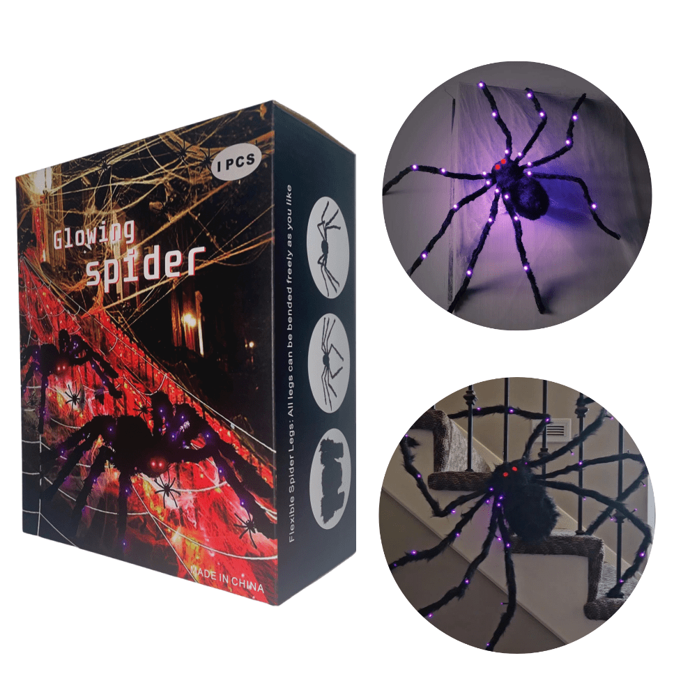 Halloween Decorations Outdoor Spider Webs: 1Pcs Giant Spiders - 200'' Triangular Web with Hook - Stretch Web and Ground Stakes for Large Halloween Decor and Haunted House Decoration