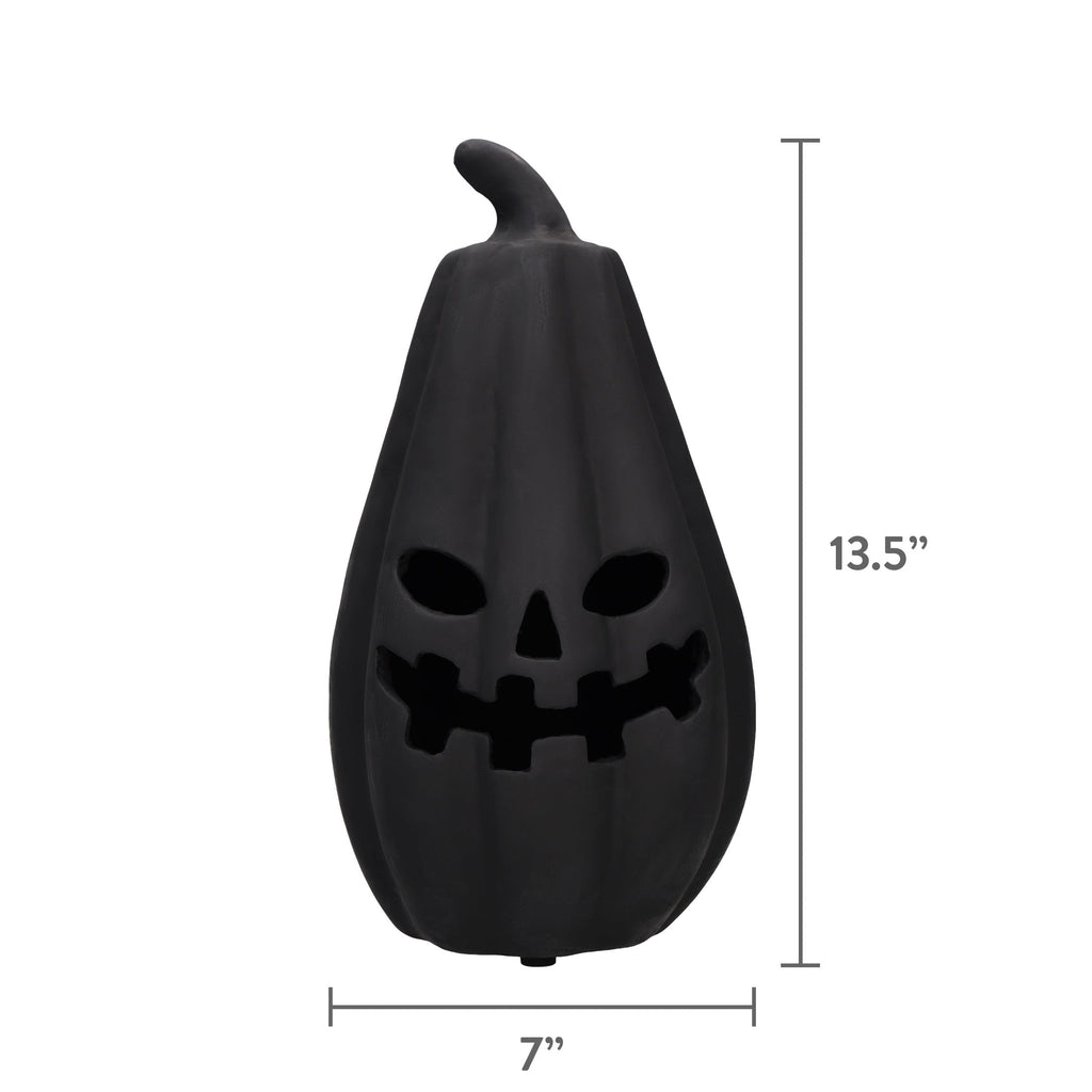 Paper Mache Jack-o'-Lantern Decoration, White, 12.5", Halloween by Way To Celebrate