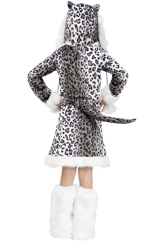 Fun World Snow Leopard Girl's Halloween Fancy-Dress Costume for Child, M