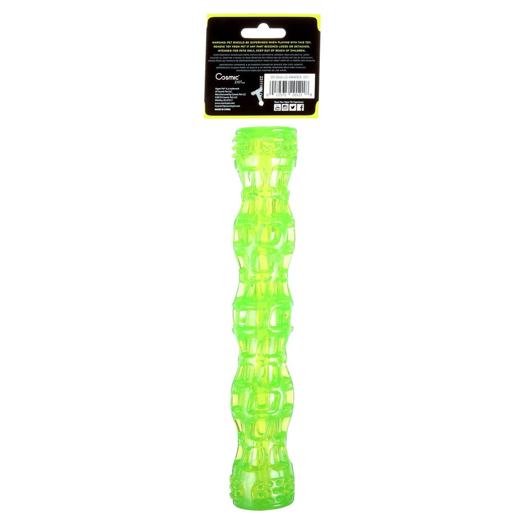 Hyper Pet Dura-Squeaks Durable Non-Toxic TPR Bouncing Super Squeaky Dog Toy, Stick, Green