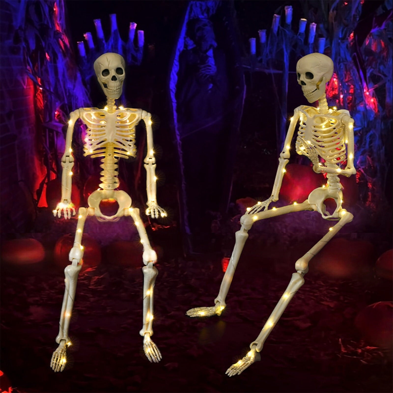 amlbb Halloween Decoration Halloween Skeleton Horror Decorations Simulation Animals Skeleton Ornaments Bar Decoration Frogs Skeleton on Clearance