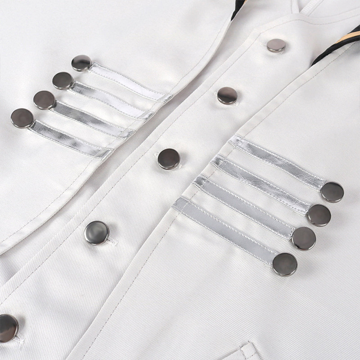Odeerbi Mens Steampunk Tailcoat Gothic Medieval Jacket Frock Uniform Halloween Long Tuxedo Coat Retro Tailcoat Coat Lapel Court Slim Dress Coat White