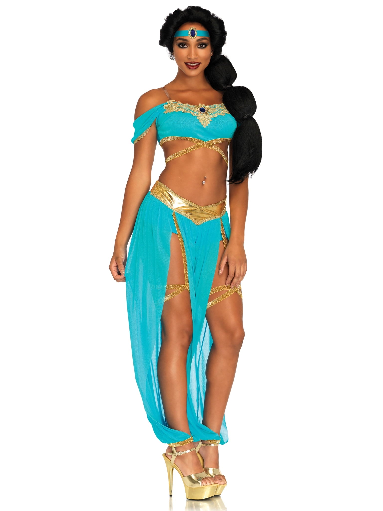 Leg Avenue Jasmine Oasis Princess Halloween Costume, Blue, Small