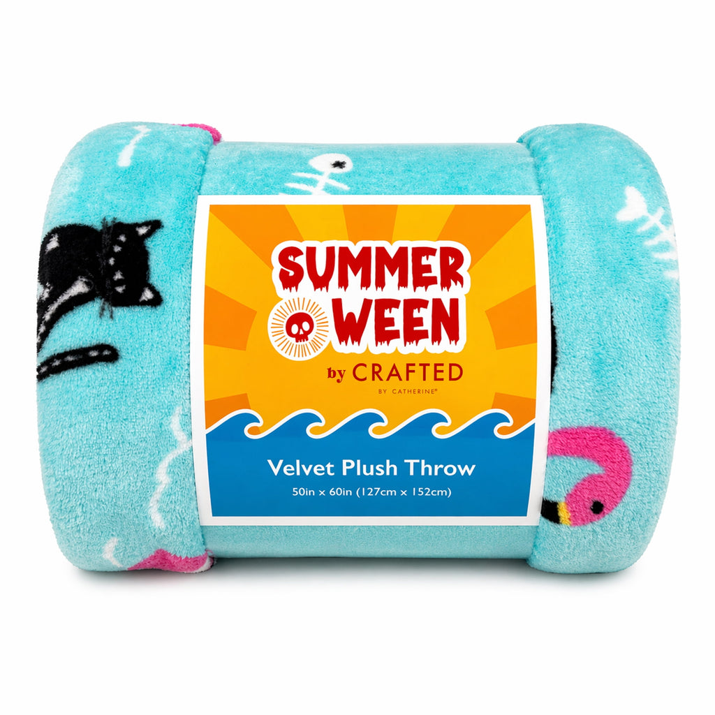 Summerween Oversize Super Soft Plush Throw Blankets, Summer Patio Pool Halloween Throws, RETIREMENT GHOST