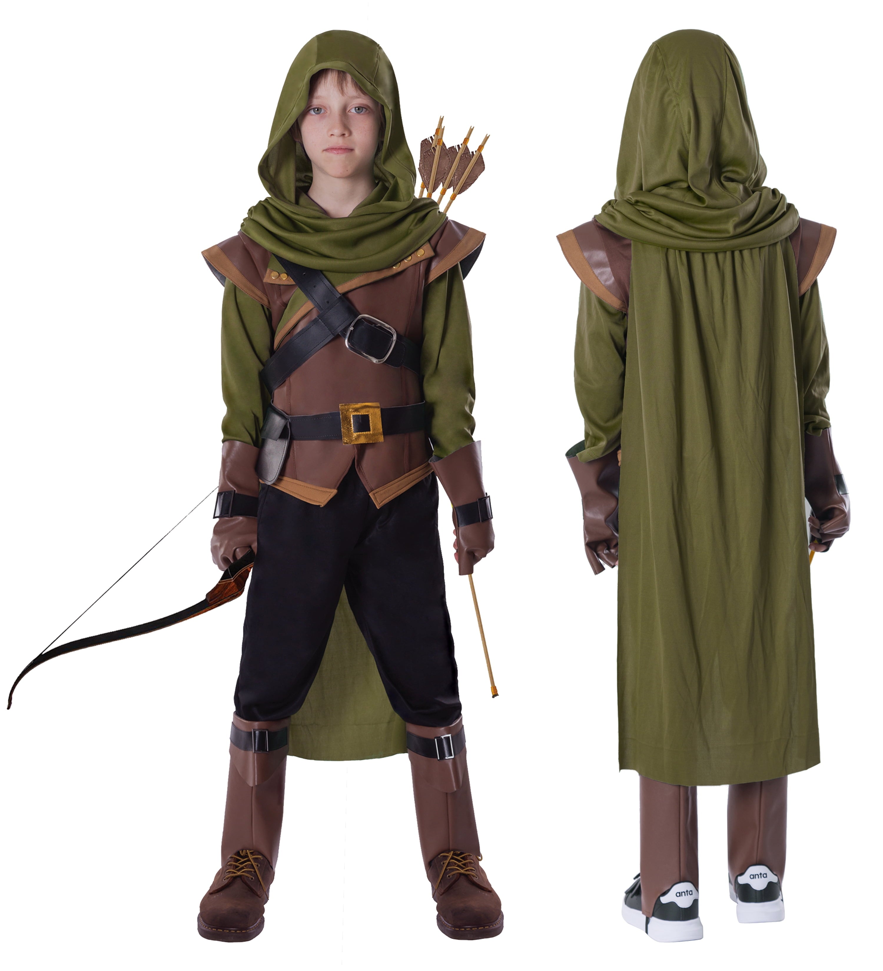 Joyfy Robin Hood Costume for Men Renaissance medieval Costume Outfits Set for Adult Halloween Dress Up Party