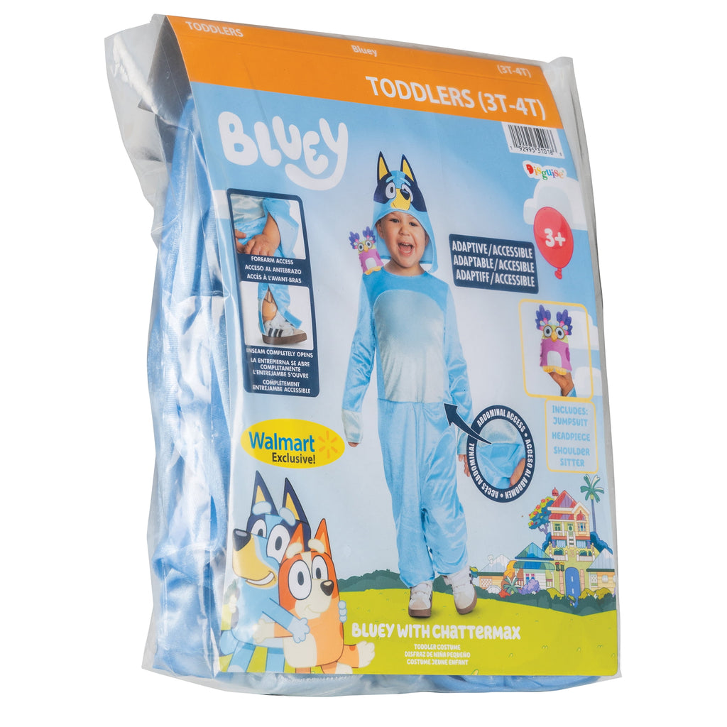 Bluey 'Bluey' Halloween Adaptive Costume for Children, Toddlers Size 3T-4T, by Disguise