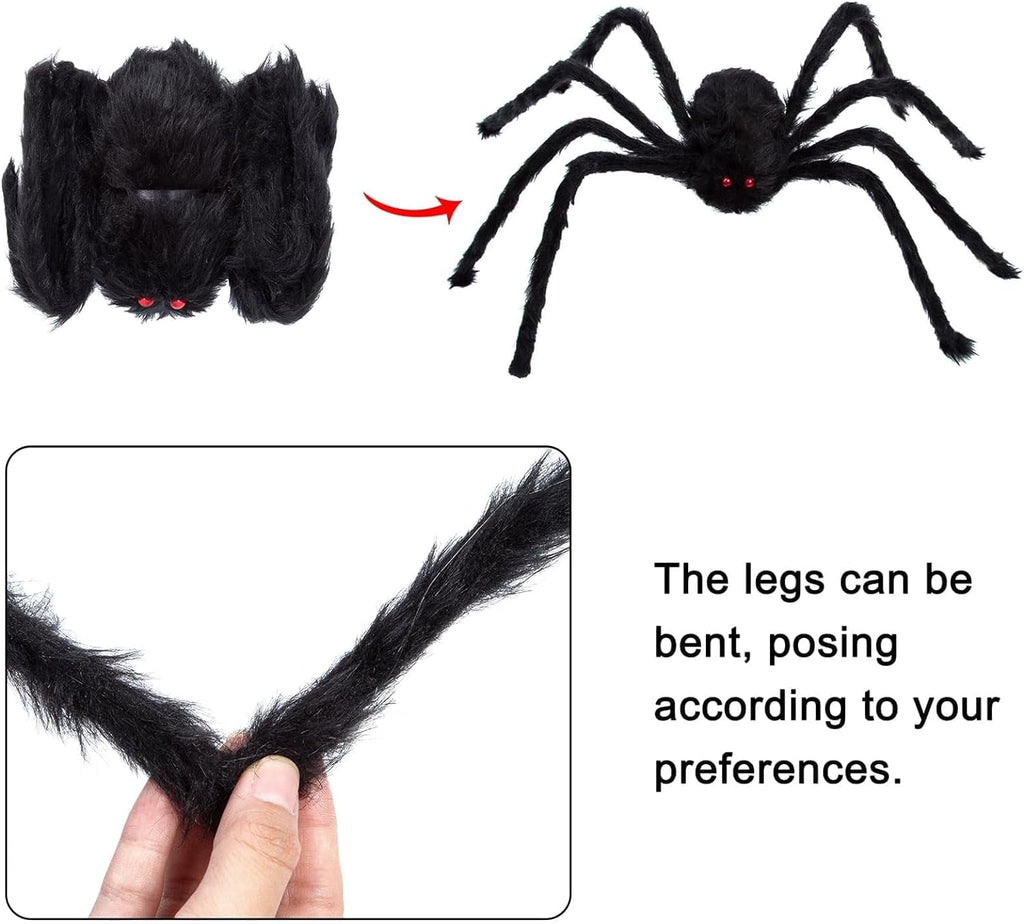 Scidweet Halloween Spider Decorations, 7 Pack Scary Spider Props Cobwebs Halloween Outdoor Indoor Party Yard Decor