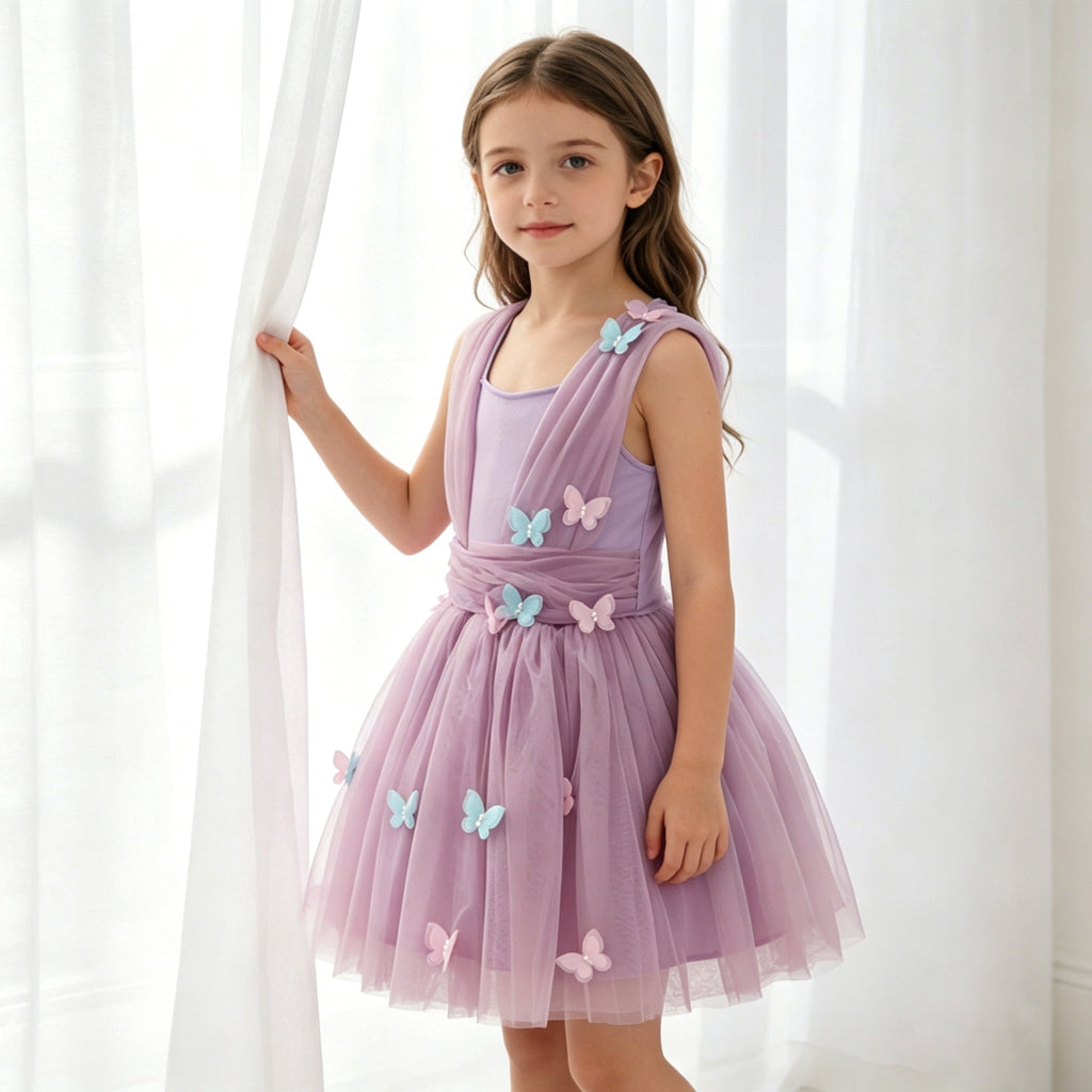 CZKHPTY Girls Rainbow Unicorn Tutu Costume Set with Headband & Wings, Kids Princess Dress Up Outfit, Sizes 9-10Y