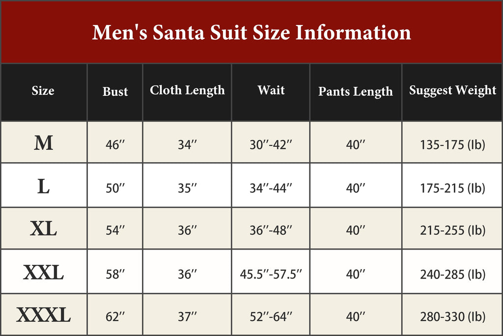 Men's Santa Claus Costume 11PCS. Velvet Adult Deluxe Santa Suit -M