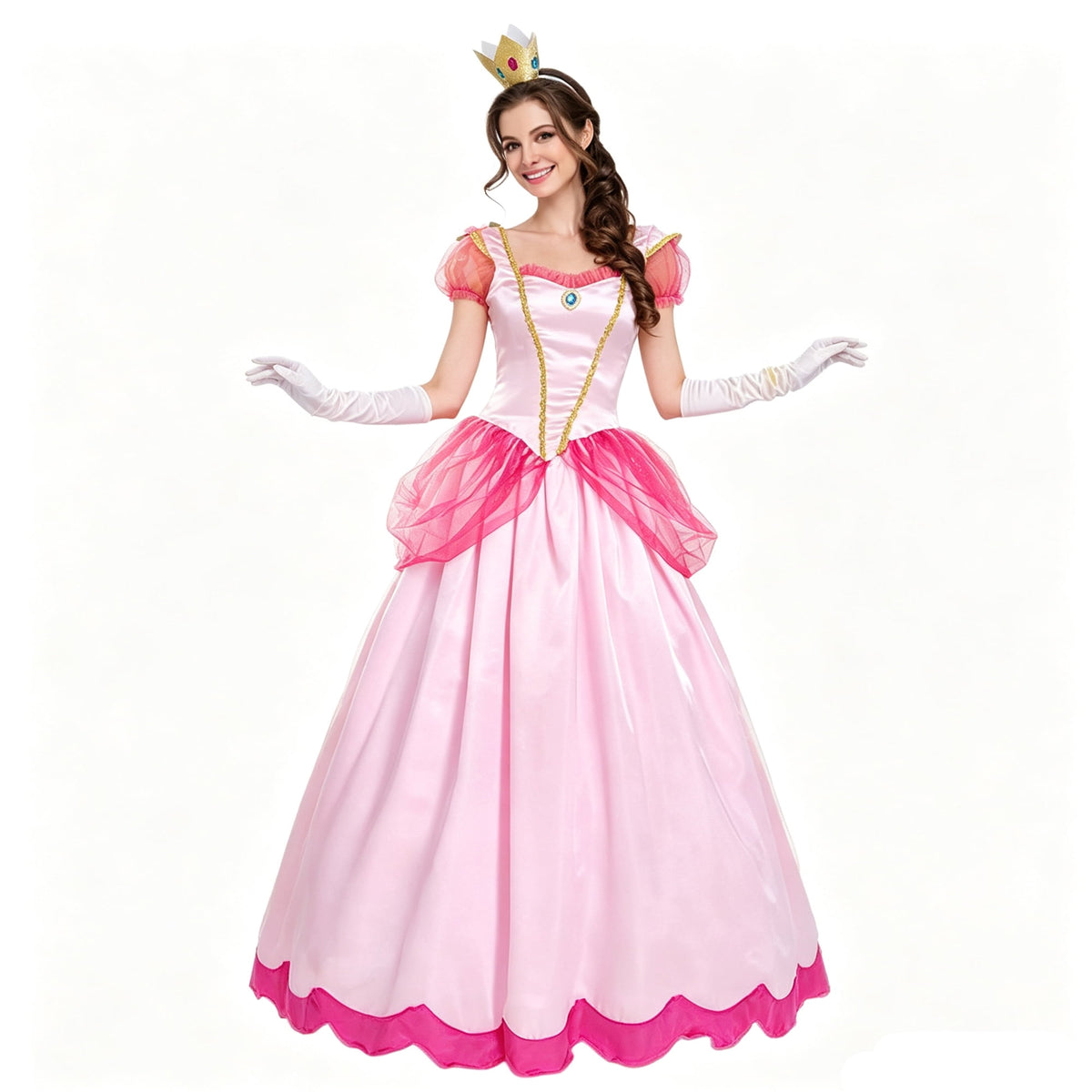 Adult Princess Peach Costume For Women Halloween Cosplay Dress