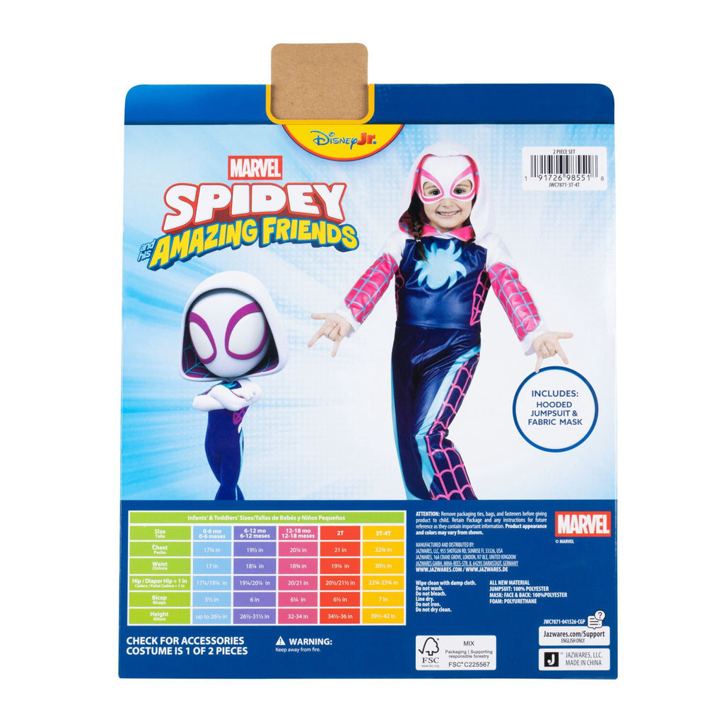 Marvel's Ghost Spider Halloween Costume for Toddler, Size 3-4T, by Jazwares