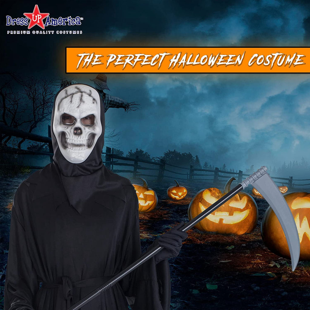 Dress-Up-America Grim Reaper Costume - Halloween Reaper Costume Set for Men - Adults Death Costume