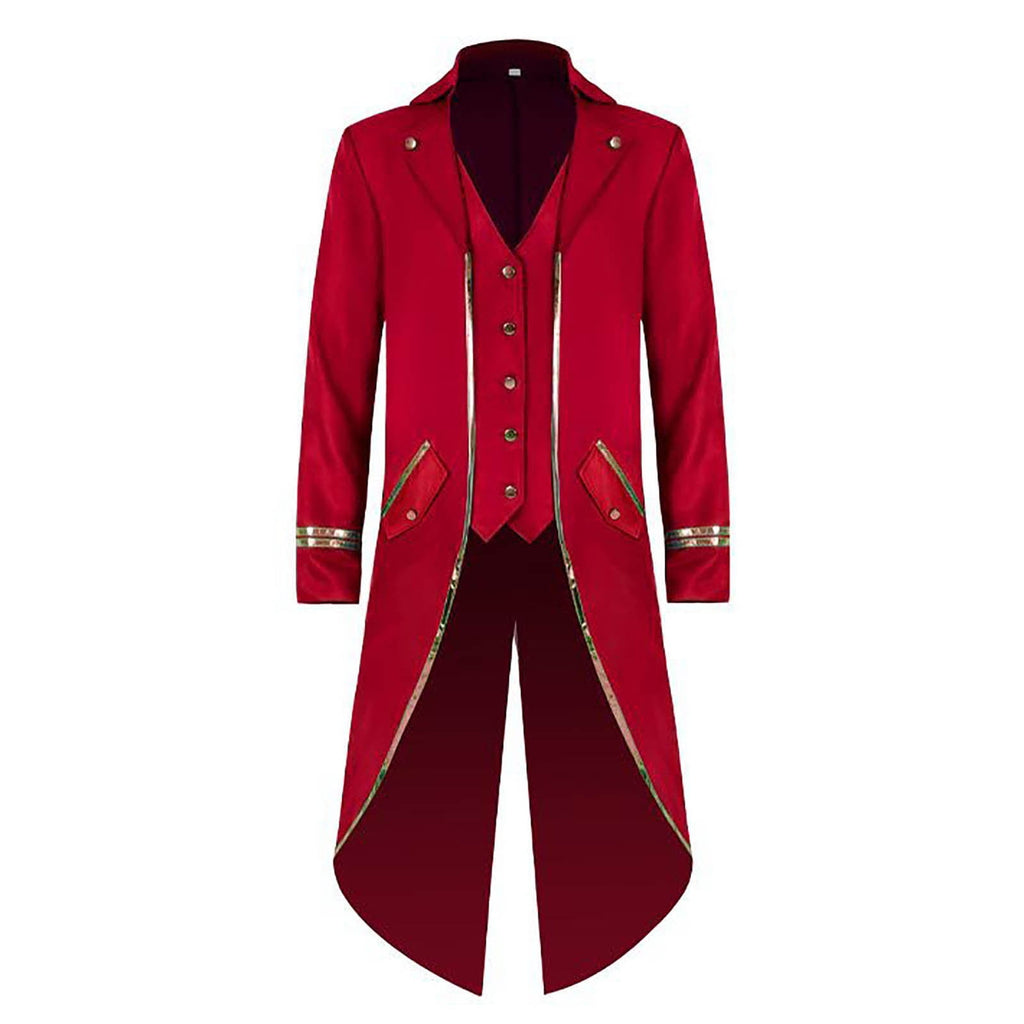 Men Clearance LYXSSBYX Mens Jackets Fall Fashion Halloween Men's Costume Men's Mid Length Retro Tuxedo Costume