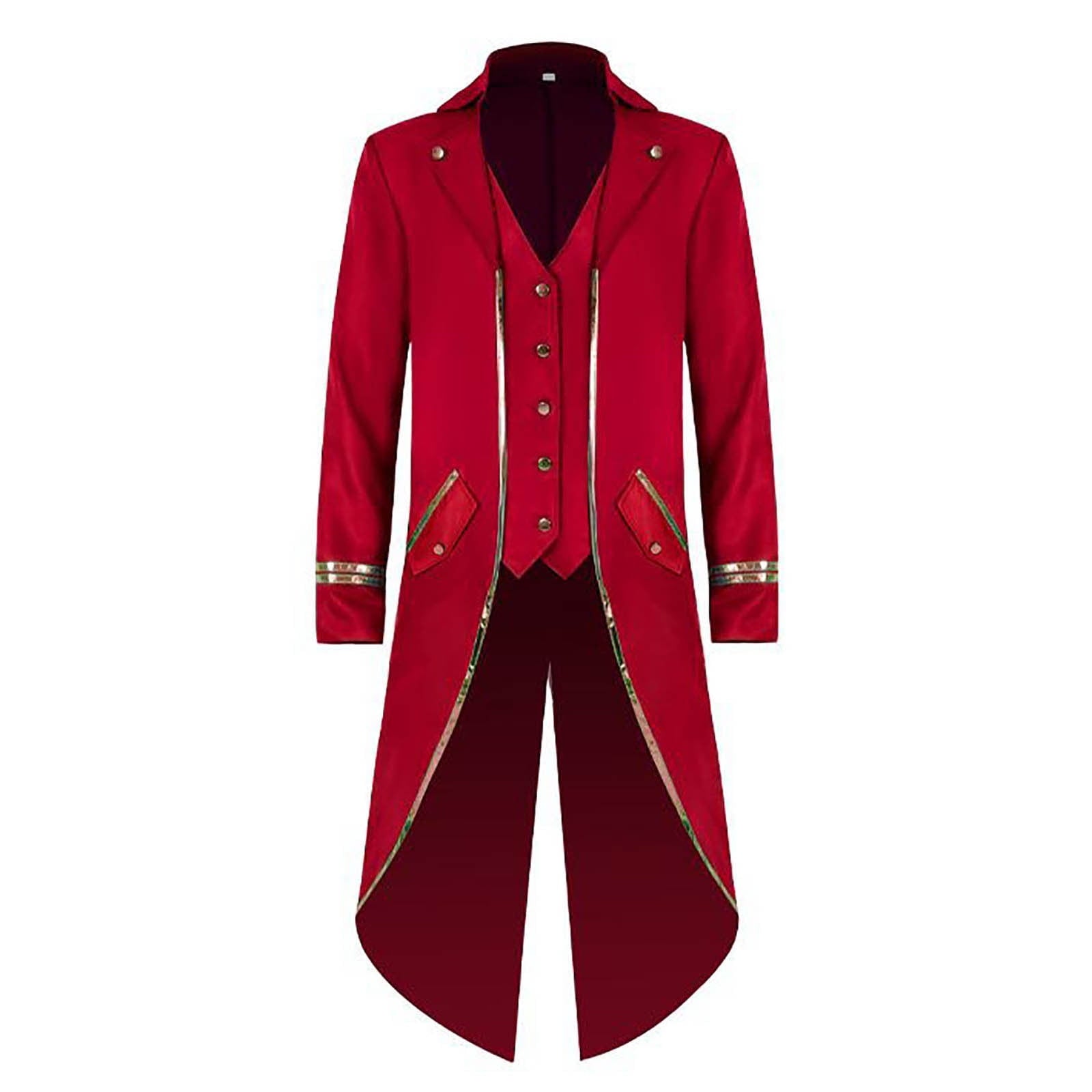 Men Clearance LYXSSBYX Mens Jackets Fall Fashion Halloween Men's Costume Men's Mid Length Retro Tuxedo Costume