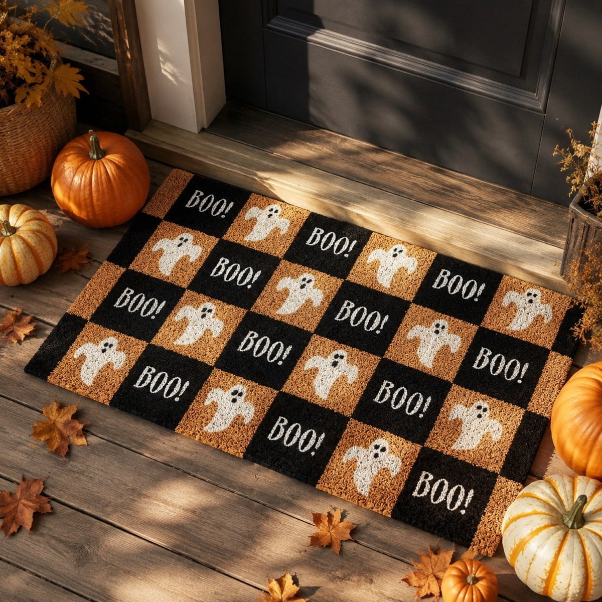 Tepsmf Halloween Doormat 19.7x31.4IN Soft Non Slip Halloween Bathroom Rug For Front Doors Porches And Witch-themed Home Decor
