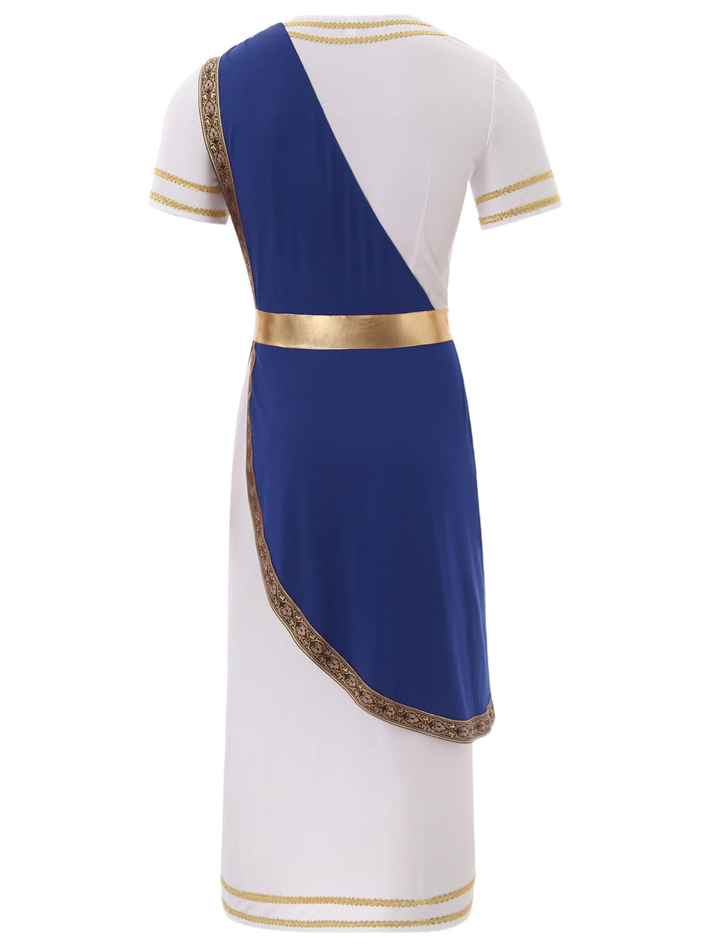 iixpin Mens Halloween Toga Robe Ancient Roman Costume Short Sleeve Greek God Tunic with Belt Yellow 3XL